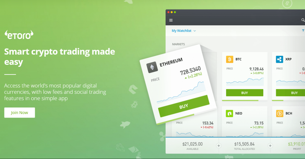 eToro’s Trader Friendly Features set to take on the likes of Coinbase