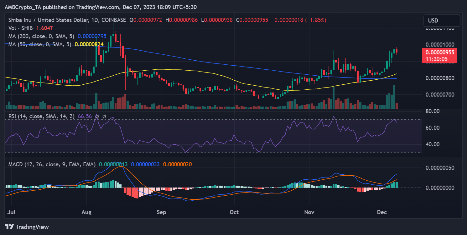 SHIB/USD price trend