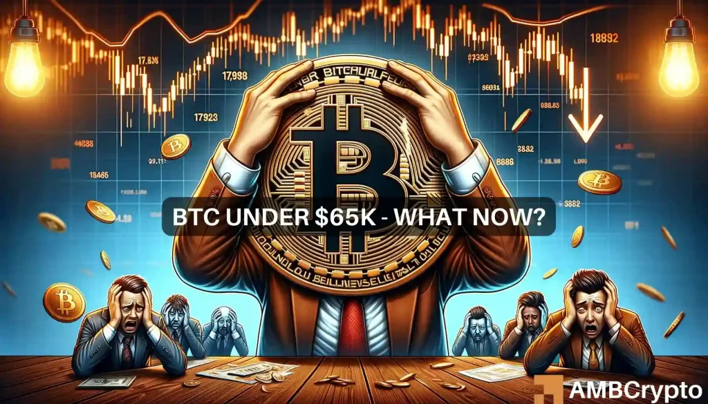 Bitcoin drops under $65k